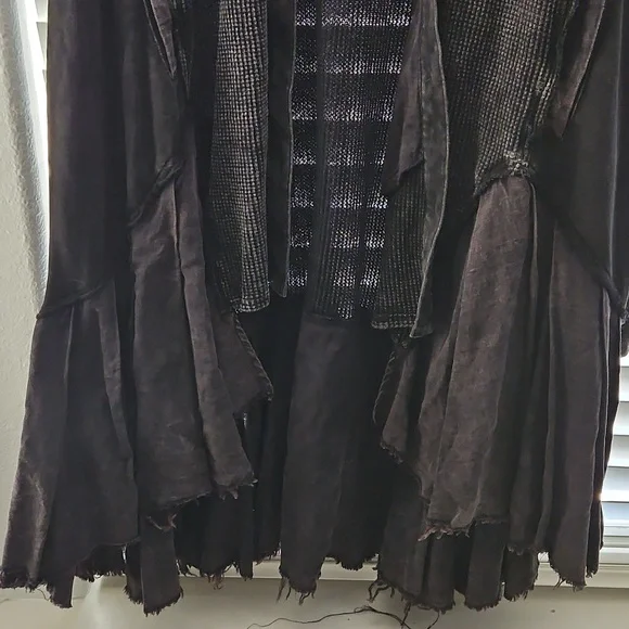 NWT Oli & Hali Black Patchwork Distressed Oversized Cardigan - Picture 10 of 12